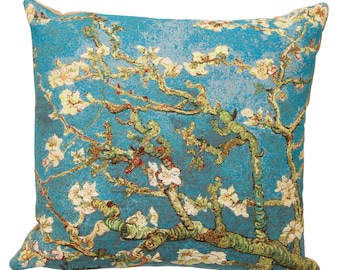 Van Gogh Pillow Cover - Almond Blossoms Pillow - 18x18 Belgian Tapestry Cushion Cover - Van Gogh Gift - Gobelin Museum Pillow - PC-6006