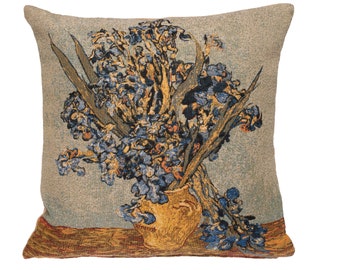 Irises Pillow Cover - Van Gogh Pillow Cover - Van Gogh Museum Gift - Flower Decor Gift - Fine Arts Decorative Pllow - Tapestry Throw Pillow