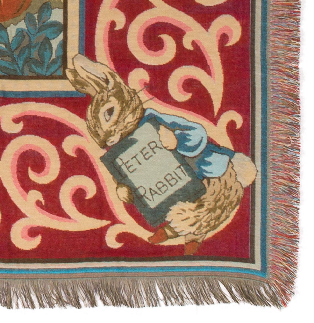 jacquard woven tapestry throw baby blanket Tale of Peter Rabbit by