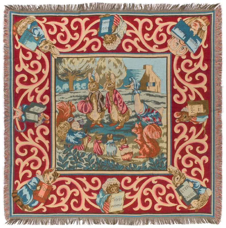 Jacquard Woven Tapestry Throw Baby Blanket Tale of Peter Etsy