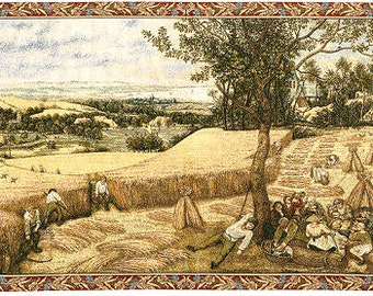 Wall Hanging Tapestry The Harvesters -  25x43 Belgian Wall Hanging Tapestry - Tapestry Wall Decor - Bruegel Tapestry Decor - Fine Arts Decor