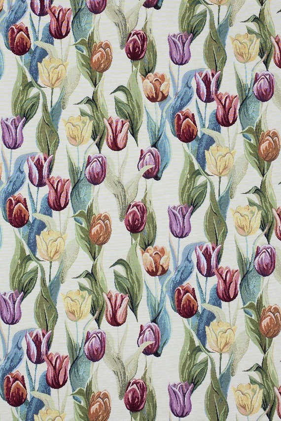 tapestry fabric  tulip fabric  jacquard woven fabric  Etsy