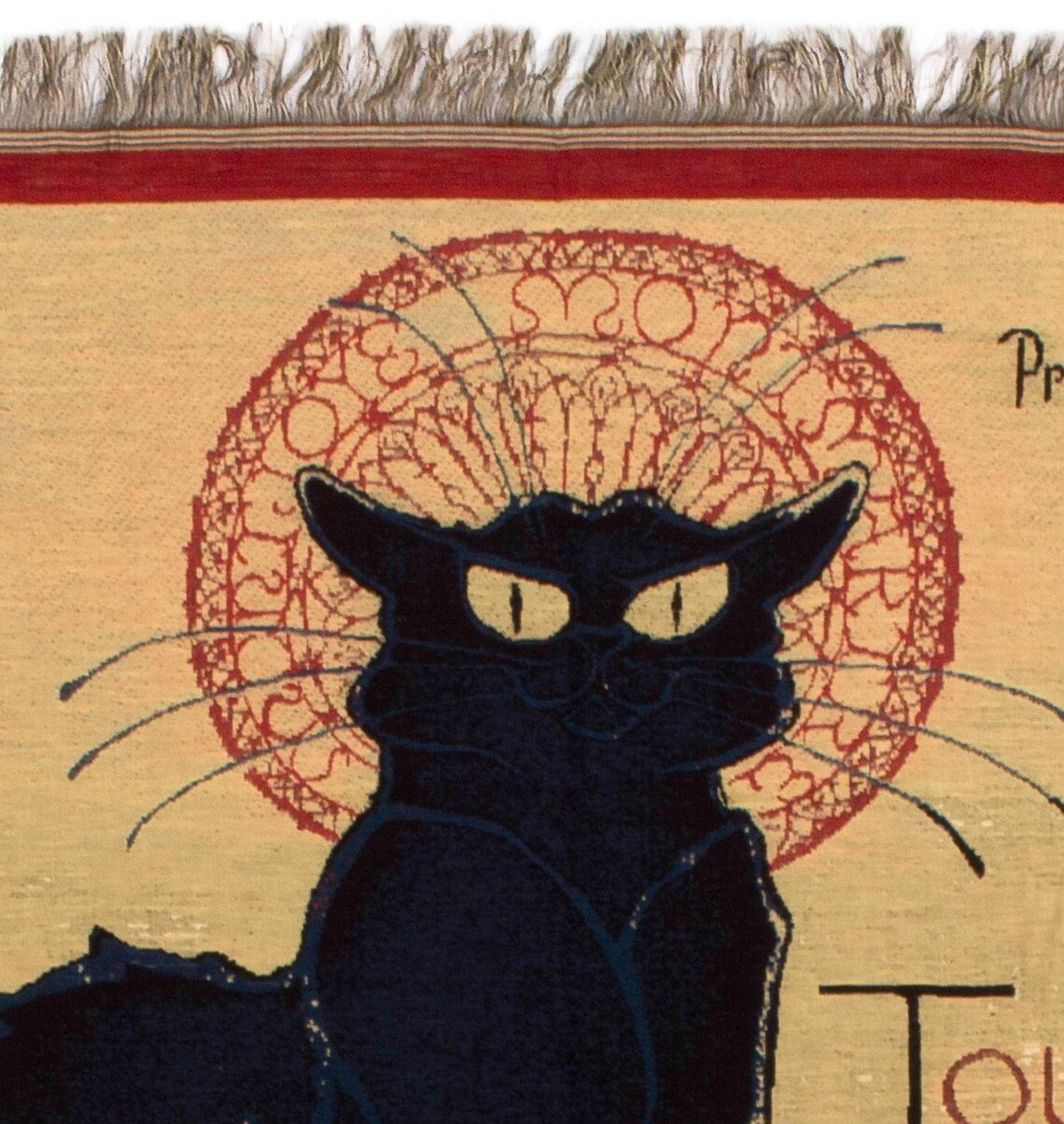 Black Cat Tapestry Blanket French Decor Throw 56x56 Etsy