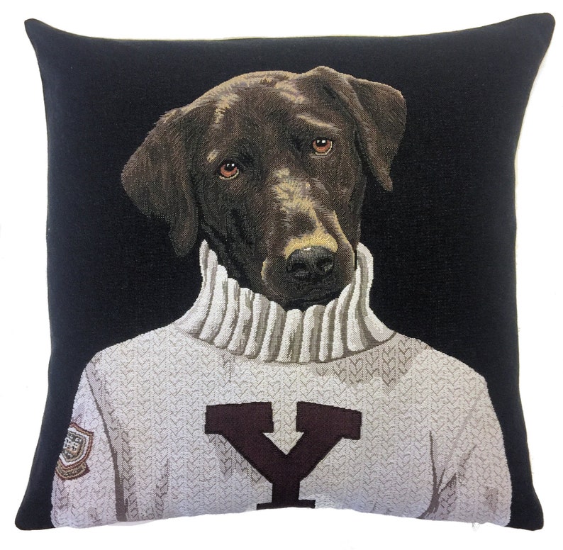 Yale Gift College Decor Black Throw Pillow Dog Pillow Cover Black Labrador Gift College Gift Yale Decor Yale Sweatshirt