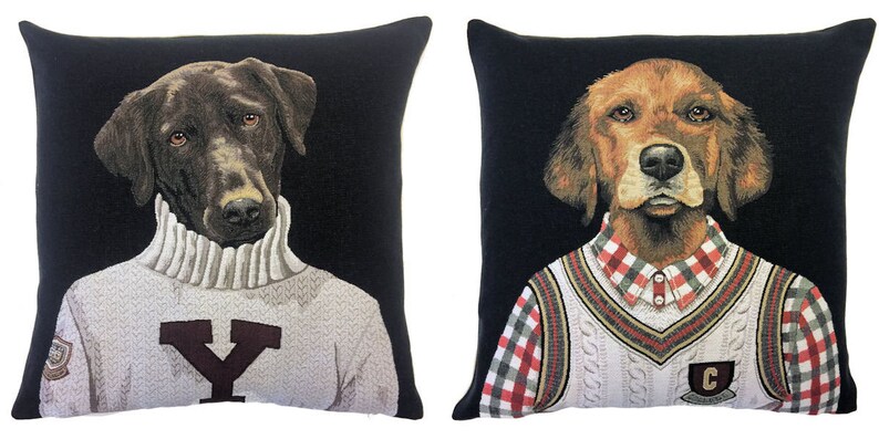 Yale Gift College Decor Black Throw Pillow Dog Pillow Cover Black Labrador Gift College Gift Yale Decor Yale Sweatshirt