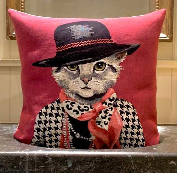 British Shorthair Cat Portrait Pillow Cover Chanel Jacket 