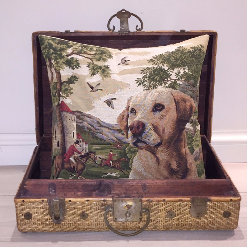 Dog Decor Pillow Cover Yellow Labrador Throw Pillow Etsy