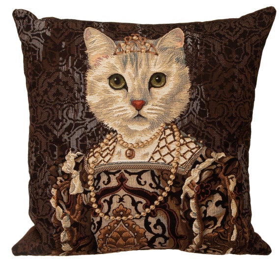 Belgian tapestry throw pillow cushion cover royal portrait Etsy