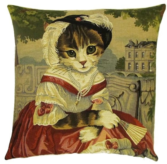 Cat Portrait Pillow Cover Cat Lover Poetry Cat | Tapestry pillow covers