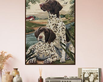 Pointer Dog Giclee Print: Woven Tapestry Reproduction, Country House Art