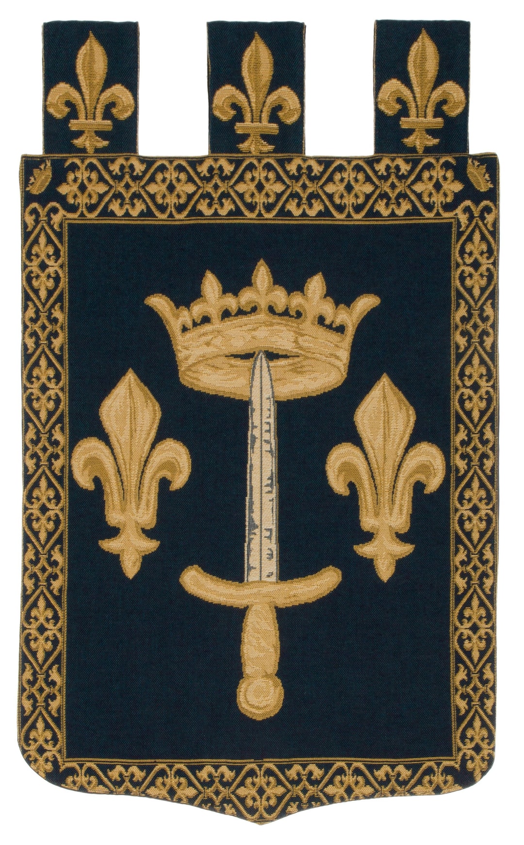 王家の紋章 1メートルほどのタペストリー フルール・ド・リス 百合の紋章