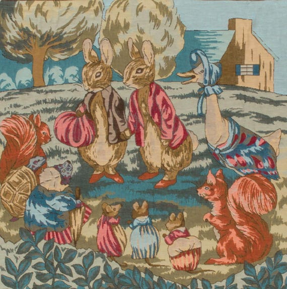 Jacquard Woven Tapestry Throw Baby Blanket Tale of Peter Rabbit by Beatrix Potter 56x56 TT 746 Etsy Canada