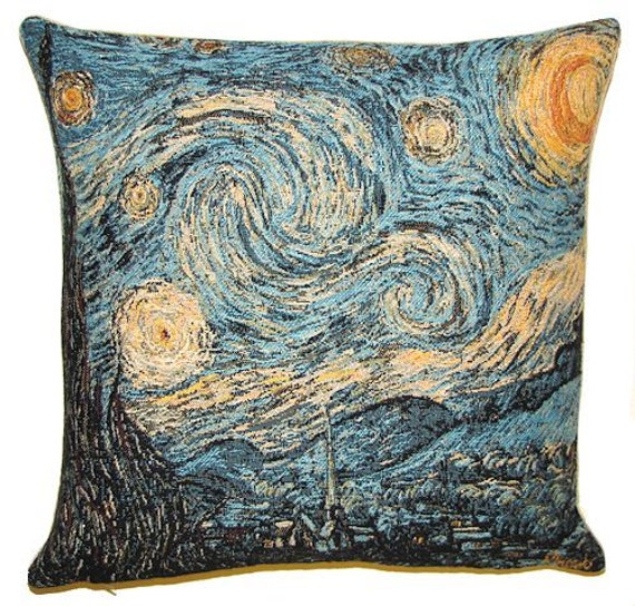 Vincent van Gogh Starry Night art Tapestry Throw Accent Pillow USA MADE NEW Vincent van Gogh Starry Night art Tapestry Throw Accent Pillow USA MADE NEW