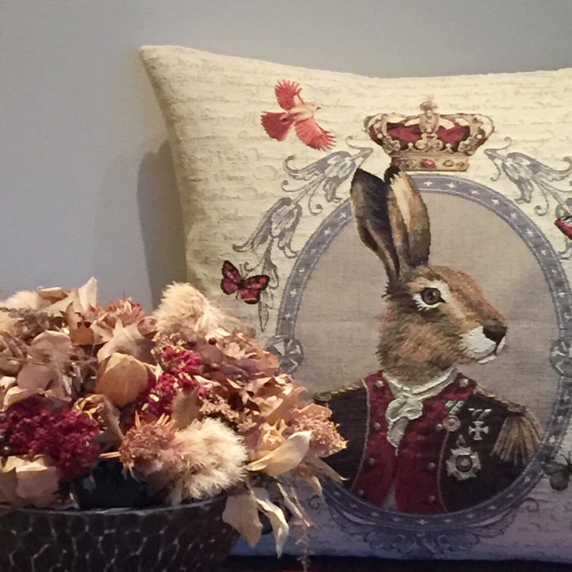 Rabbit Pillow Cover Hare Pillowcase Rabbit Portrait Throw | Etsy