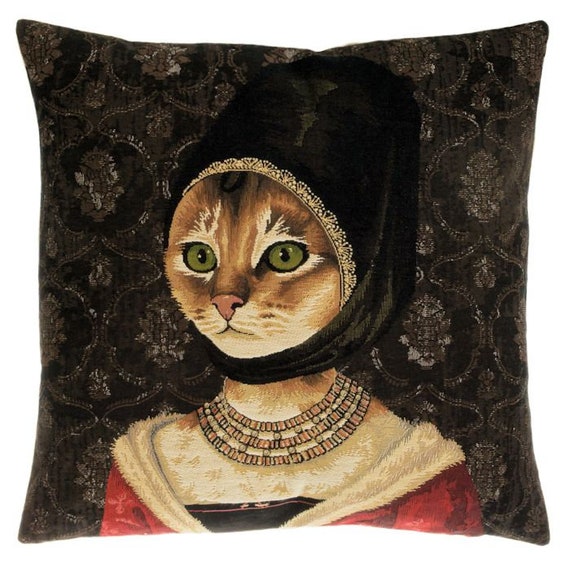 Cat Portrait Pillow Cover Cat Lover Cat lover pillow | Etsy