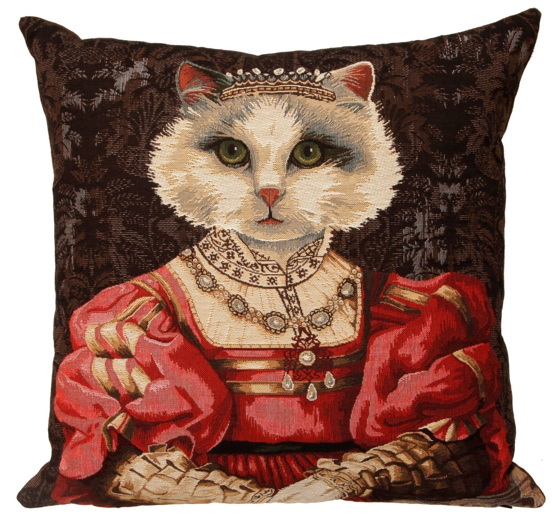 Belgian Tapestry Throw Pillow Cushion Cover Royal Portrait - Etsy