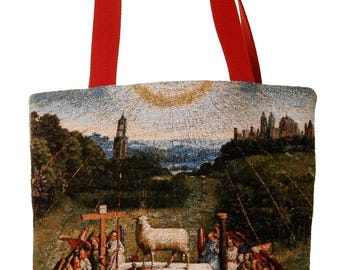 Belgian Tapestry Tote Bag: Adoration of the Mystic Lamb, Jan Van Eyck