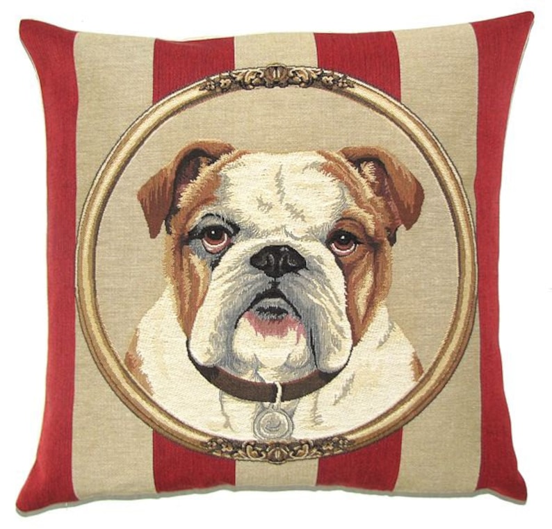 Bulldog Pillow Cover English Bulldog Portrait English Etsy