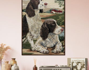 Spaniel Giclée Print: Framed Hunting Dog Tapestry Art
