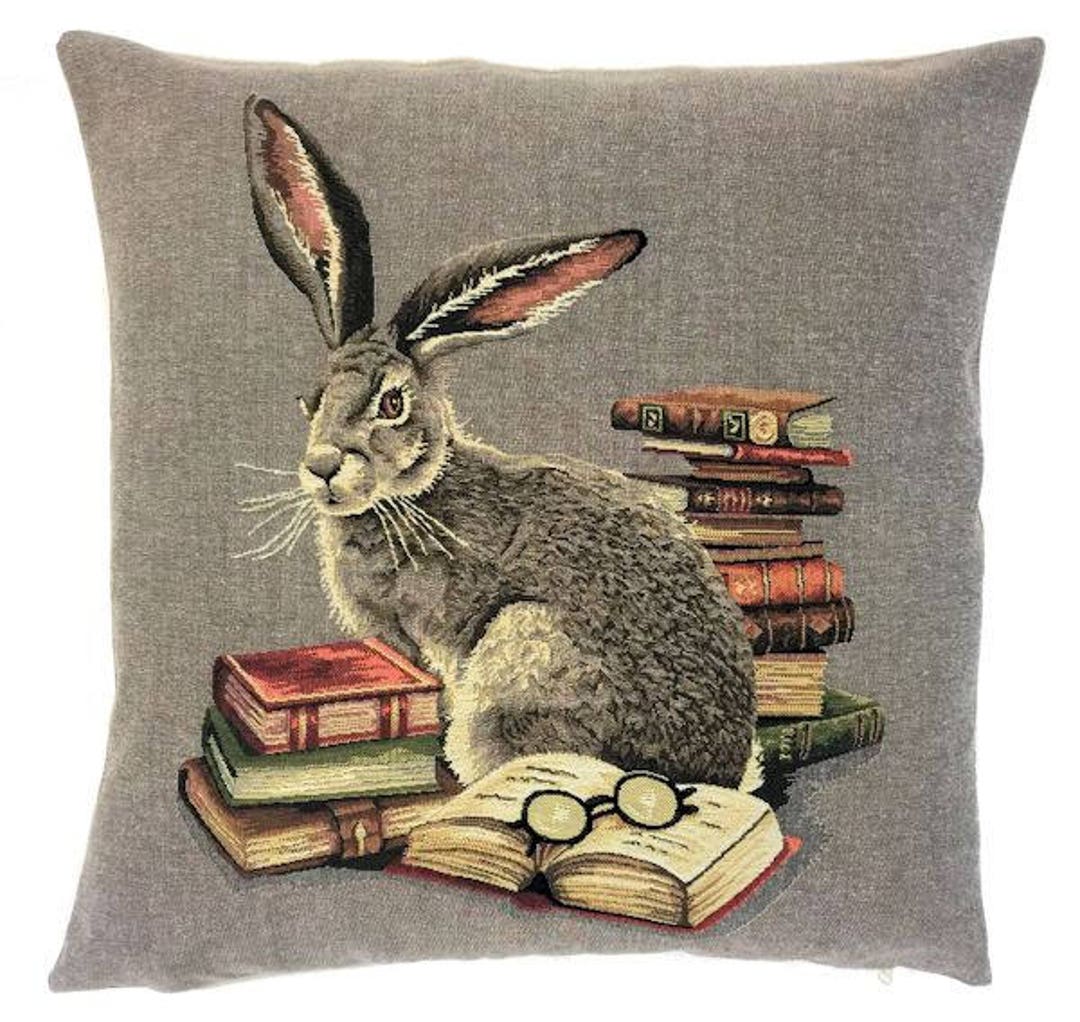 Rabbit Pillow Cover Rabbit Lover Gift Rabbit Throw Pillow Forest Decor