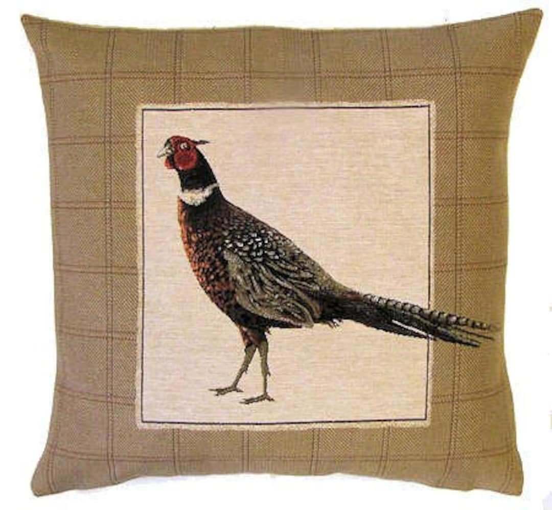 Pheasant Pillow Cover Pheasant Cushion Cover Forest Decor Pheasant Gift
