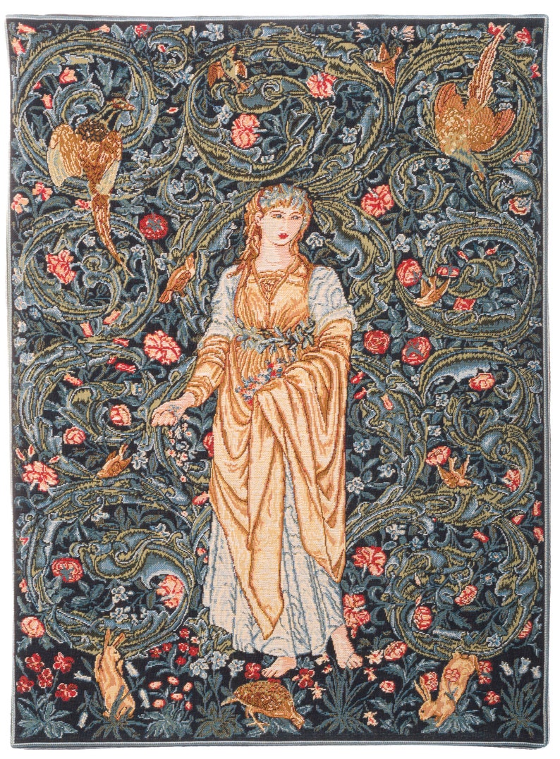 Flora Tapestry Wall Hanging William Morris Decor Goddess Of Abun Belgian