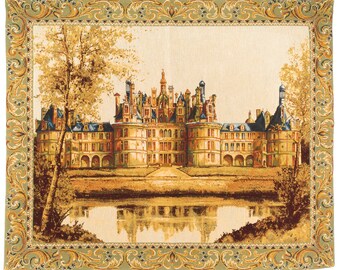 Tapestry Wall Hanging Chambord Castle - French Castle Tapestry Wall Hanging - Loire Castle Decor - French Wall Decor - Louis XIV Castle