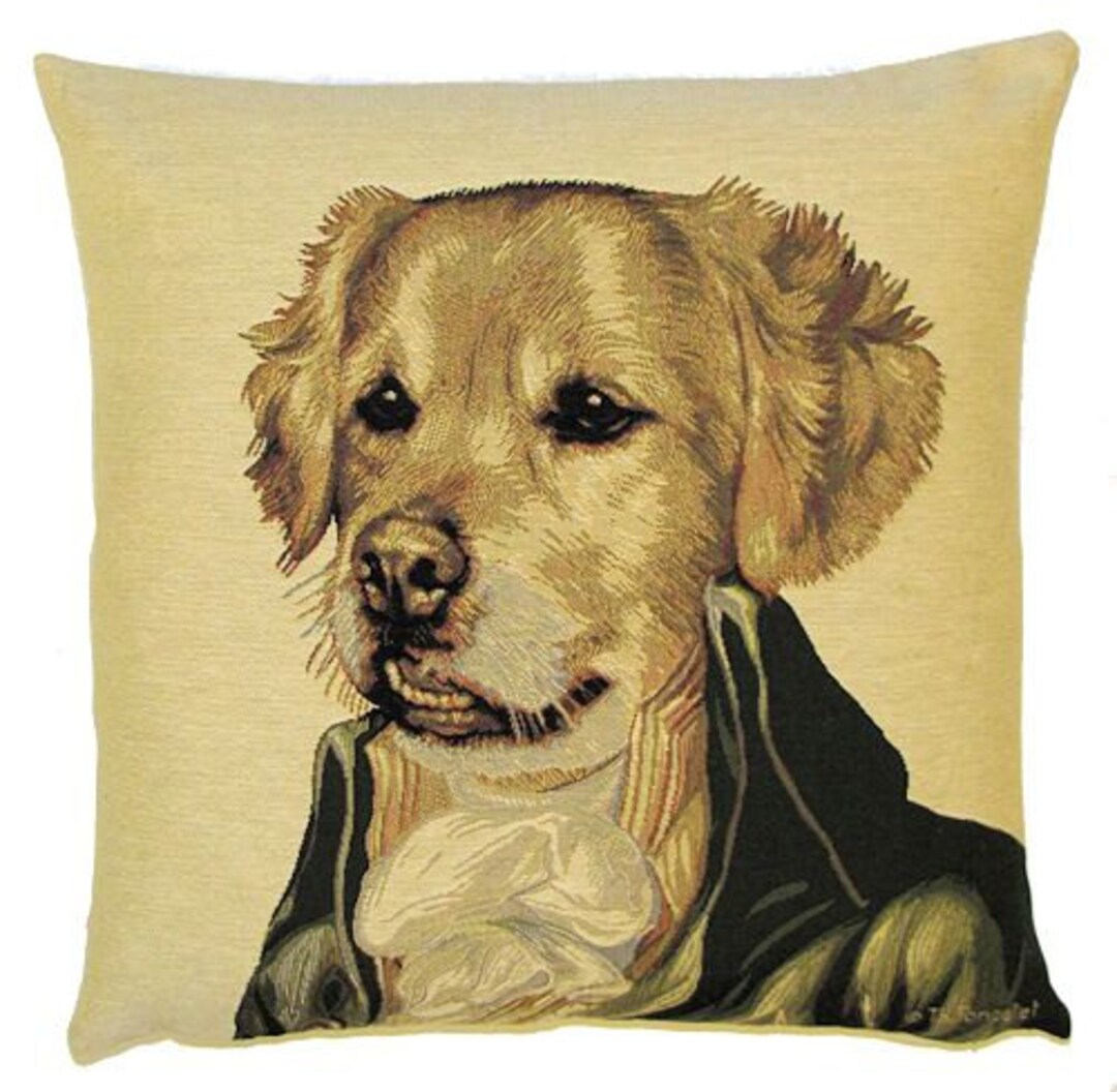 Golden Retriever Pillow Cover 18x18 Belgian Tapestry Cover Etsy