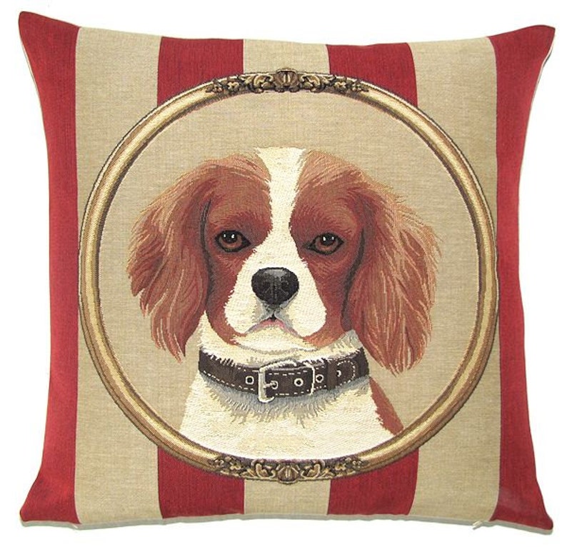 King Charles Cavalier Pillow Cover 18x18 Belgian Tapestry Etsy