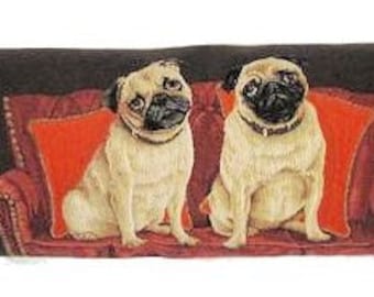 tapestry draught excluder - tapestry windstopper - dogbreeds pillow cover - pugs beagles weimaraners - BOL5335