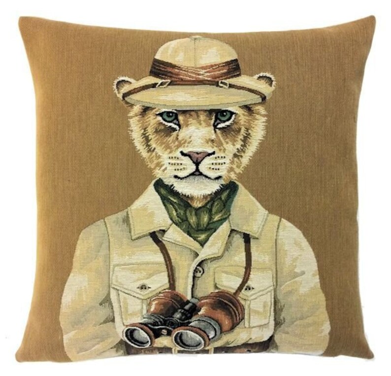 Lioness Gift Colonial Pillow Cover Lioness Decor Safari Decor Colonial Decor