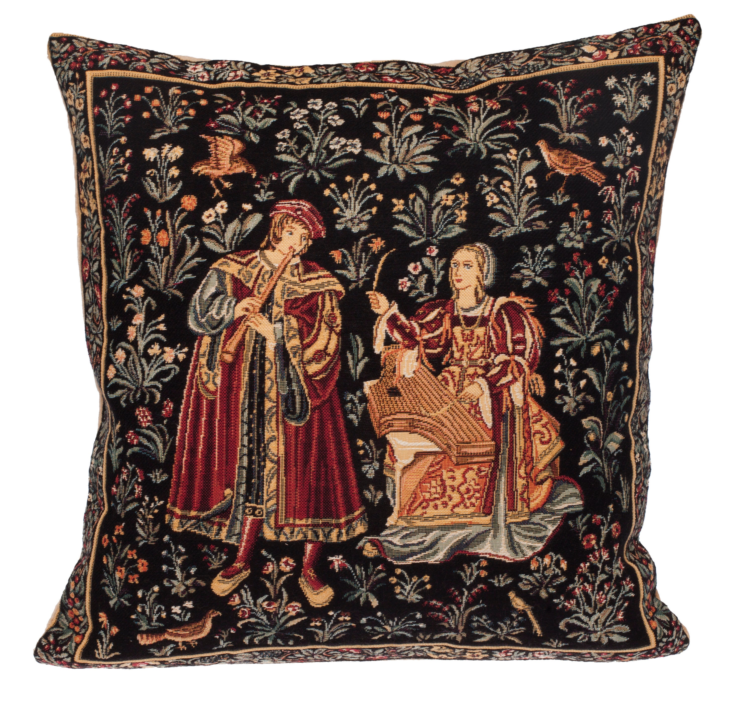 Medieval Tapestry Pillow Cover - Medieval Decor Accent Pillow - Concert  Scene Decor - 18x18 Belgian Tapestry Cushion Cover - Galanteries