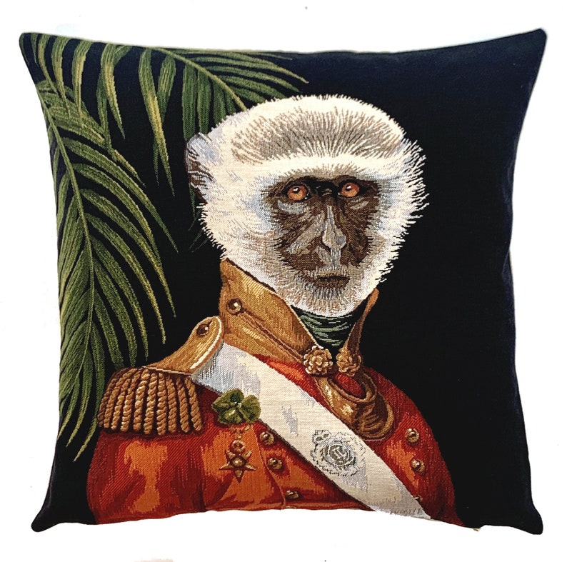 Vervet Monkey Pillow Cover - Monkey Decor - Monkey Lover Gift - Colonial Decor Gift - Wildlife Decor - Black Decorative Pillow - 18x18