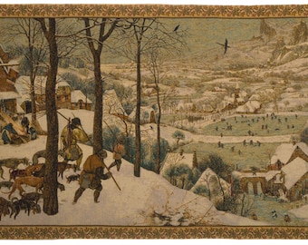 Hunters in the Snow Tapestry: Brueghel Fine Art Wall Hanging (26"x44")