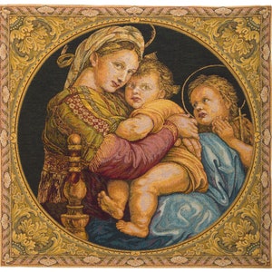 Madonna and Child Tapestry: Raphael Religious Art Wall Decor