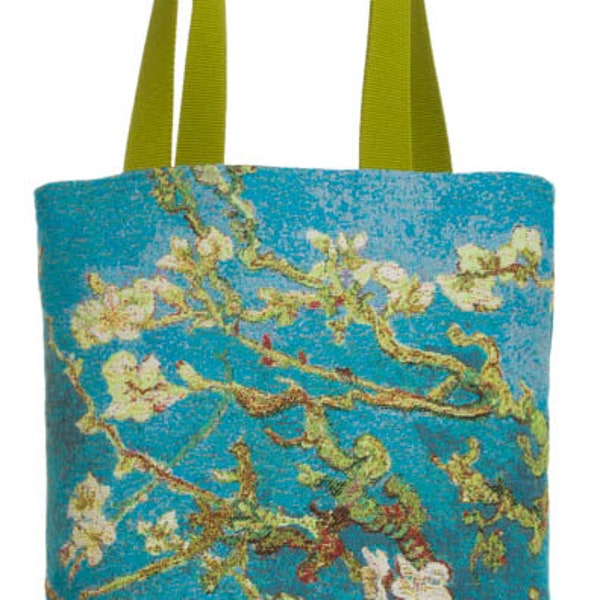 sac fourre-tout de tapisserie belge de gobelin Branches d’amande par Vincent Van Gogh jacquard tissé