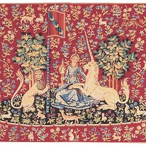 Unicorn Tapestry Wall Hanging Unicorn in Captivity Wall Decor Medieval  Tapestry Medieval Decor Blue Wall Hanging Tapestry 