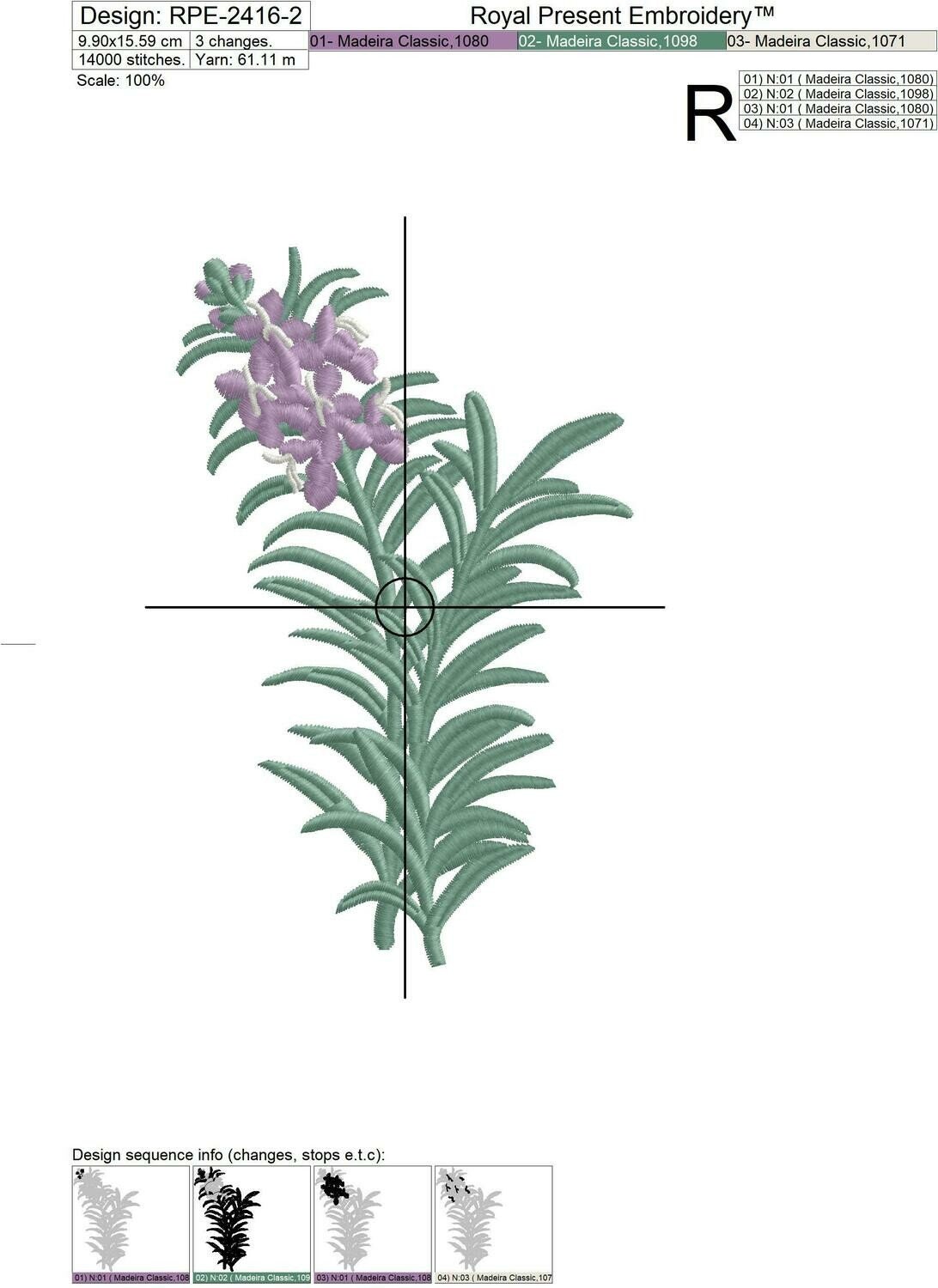 Rosemary Machine Embroidery Design - 2 Sizes - Etsy
