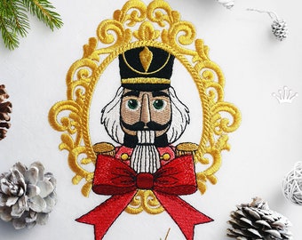 Nutcracker in frame Machine embroidery file - 2 sizes