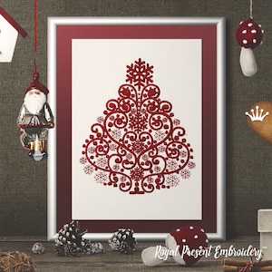 Christmas tree Machine Embroidery Design - 3 sizes
