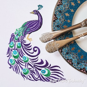 Machine Embroidery Design Beautiful Peacock Corner - 3 sizes