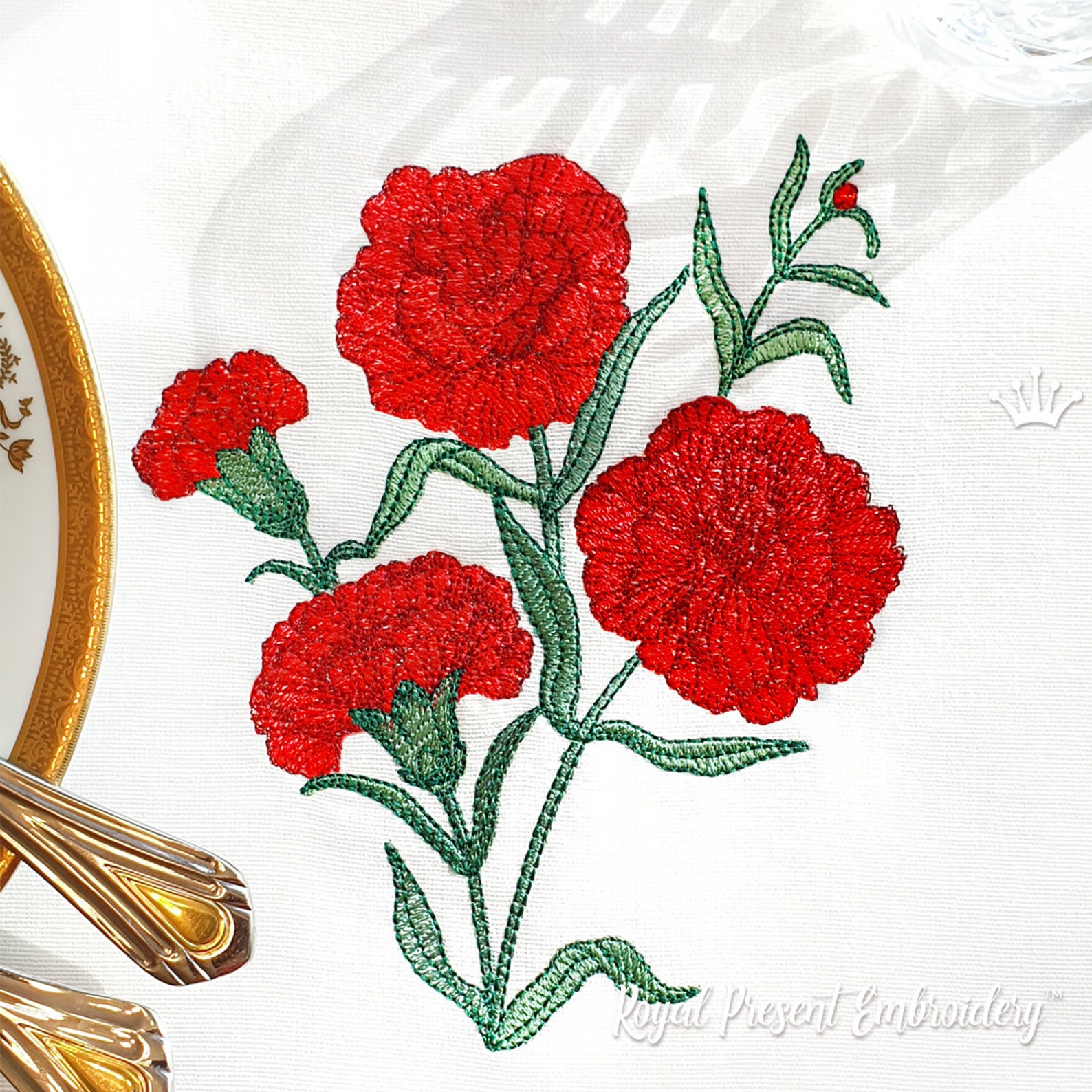 Carnation Machine Embroidery Design 3 Sizes Etsy UK