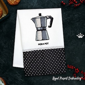 Moka Pot Espresso Machine Embroidery Design - 3 sizes