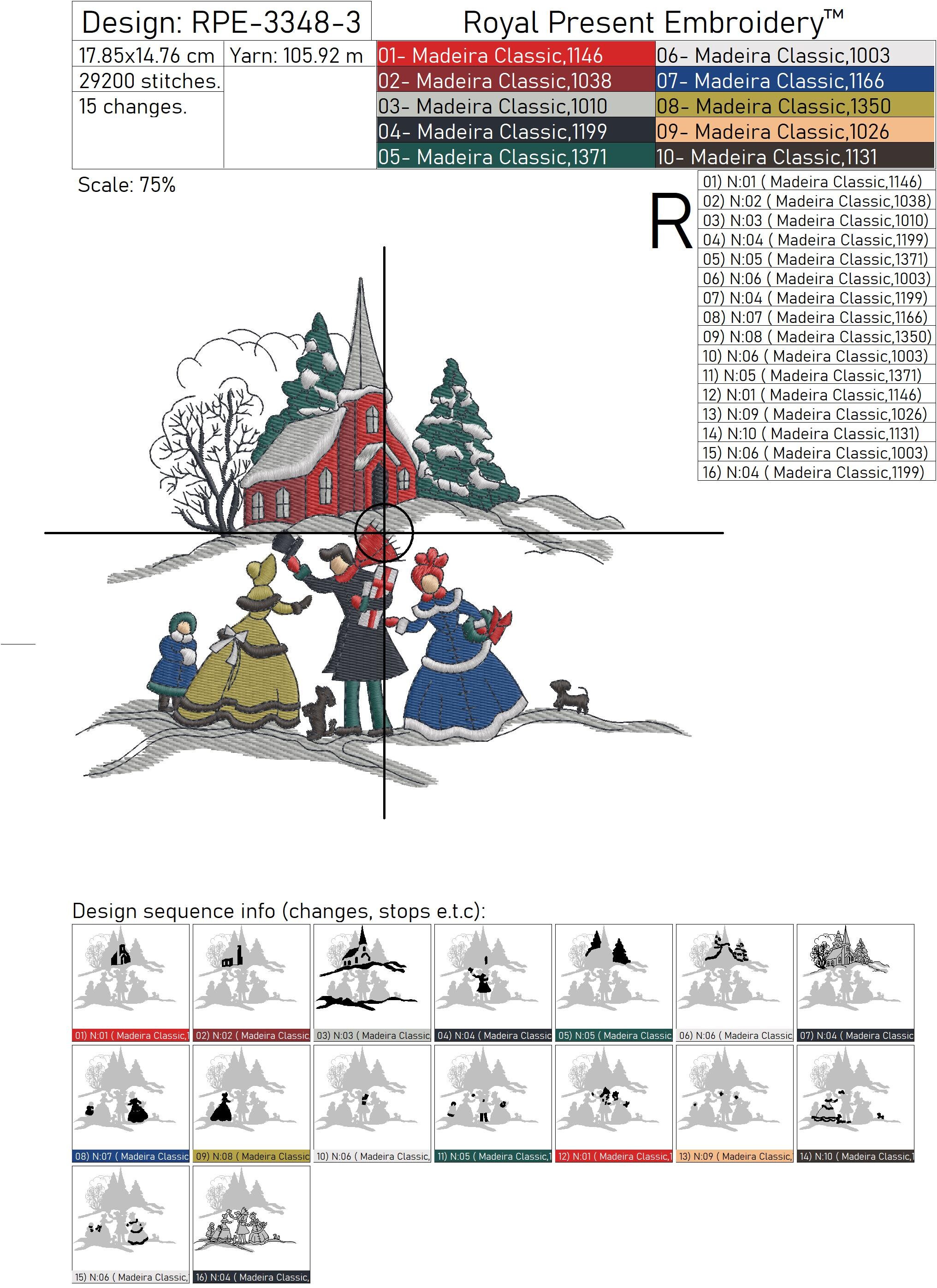 Merry Christmas Scene Machine Embroidery Designs 4 Sizes Etsy UK