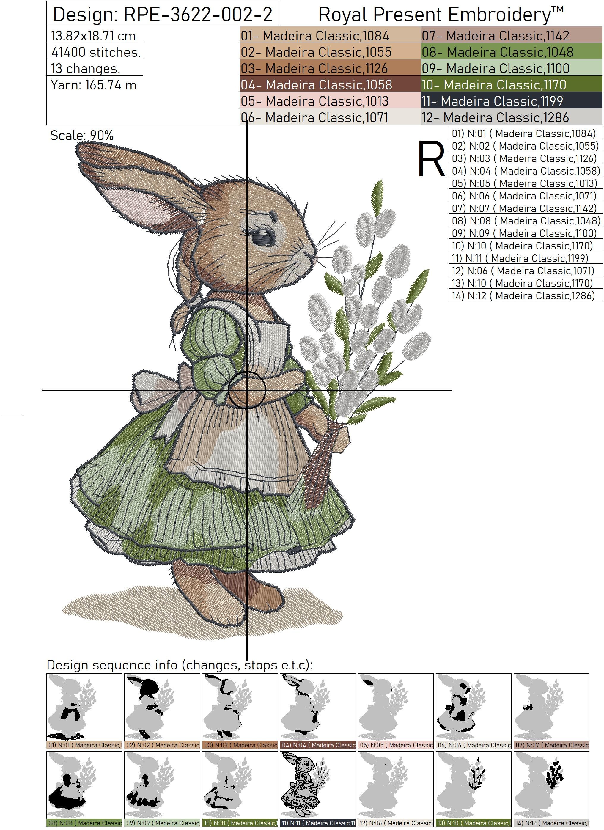 Two Spring Rabbits Mega Set for Embroidery Machine - 4 Sizes - Etsy