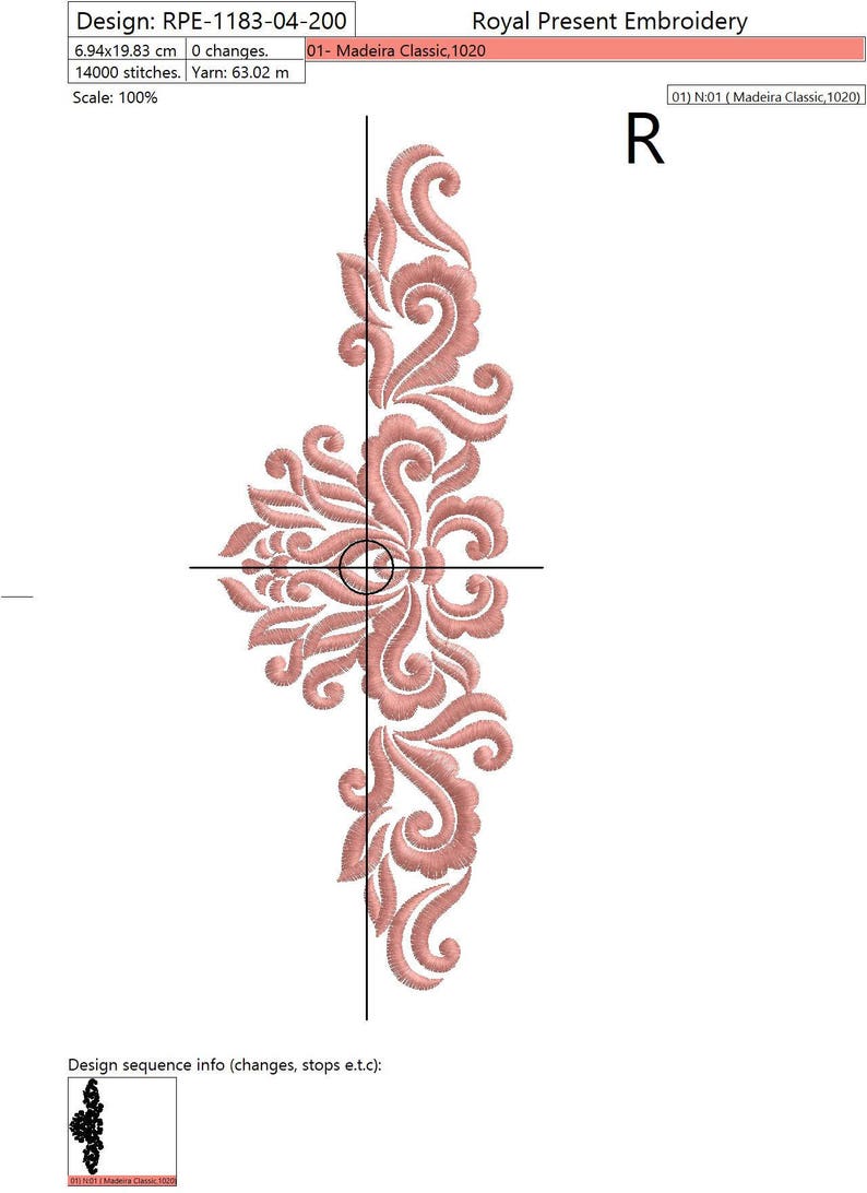 Machine Embroidery Design Ornamental Elegant Decor IIV 3 Etsy