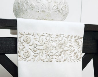 Monochrome Rose border Machine Embroidery Design