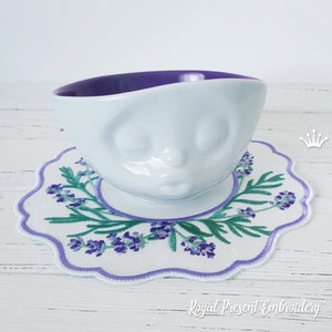 Lavender ITH table placemat machine embroidery design - 3 sizes