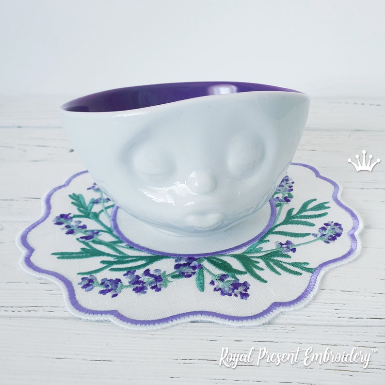 Lavender ITH Table Placemat Machine Embroidery Design 3 Etsy