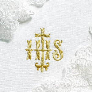 Monogram IHS Machine Borduurwerk Design - 3 maten